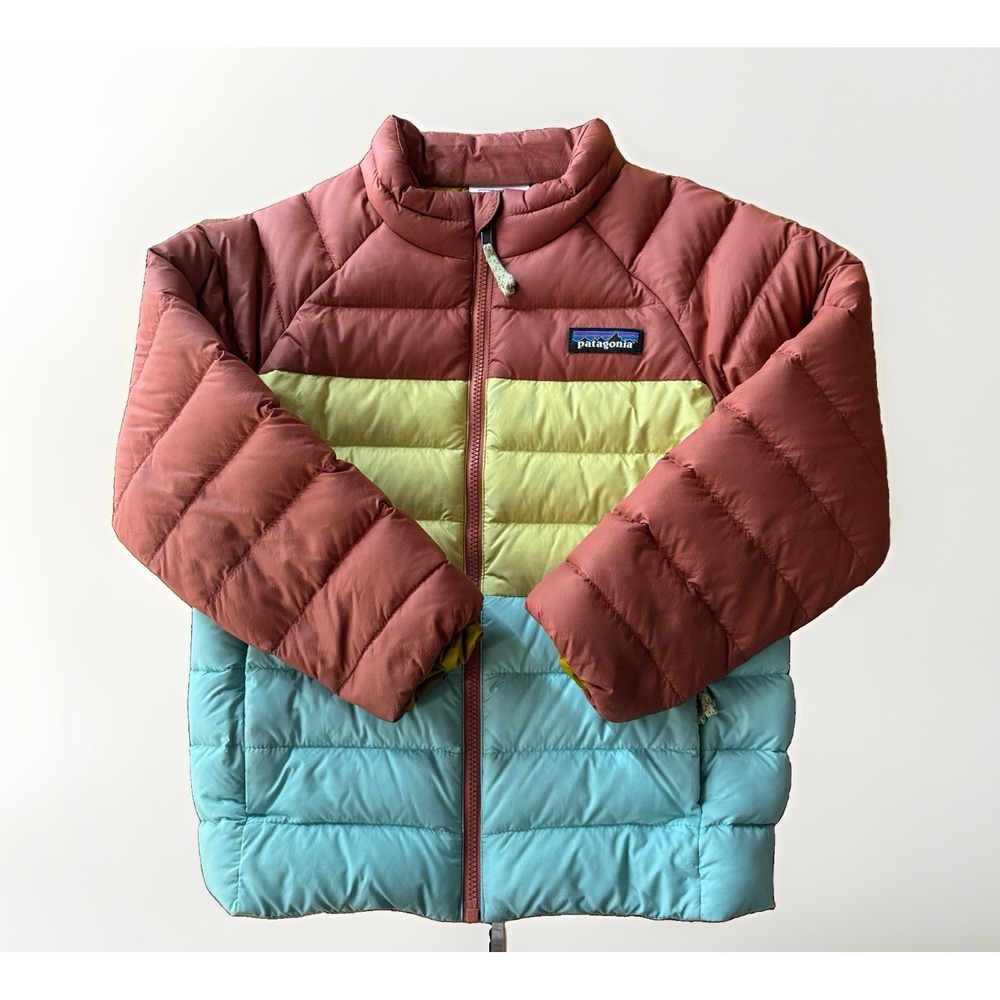 Patagonia Kids Down Sweater Jacket 5T Colorblock Multicolor  READ DESCRIPTION!